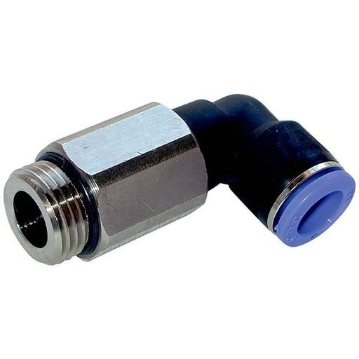 [8053810] ⬡ L-type quick push-in connector with external thread M. Ext. thr. 3/8" x 10mm (8053810, OMG GHIOTTO)