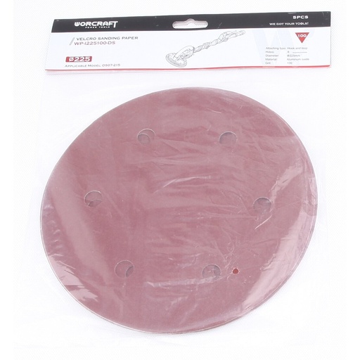 [WPI225150DS] ⬡ Sanding papers 225mm (5pcs) for DS07 / DS09 grinder No.150 (WPI225150DS, WORCRAFT)