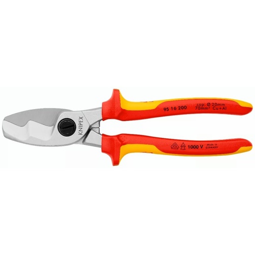 [9516200] ⬡ Kabelio kirpimo žirklės elektrikui VDE 200mm KNIPEX (9516200, KNIPEX)