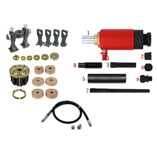 [MHR07008] ⬡ Wheel bearing remover/installer kit with hydraulic cylinder and connections set 46pcs (MHR07008)