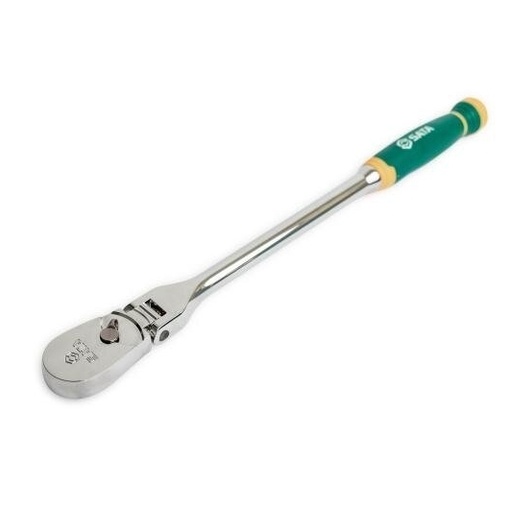 [ST13971F] ⬡ Lanksti greito atleidimo terkšlė 1/2" (lašo formos), su minkšta rankena, 72 dantys (ST13971F, SATA)