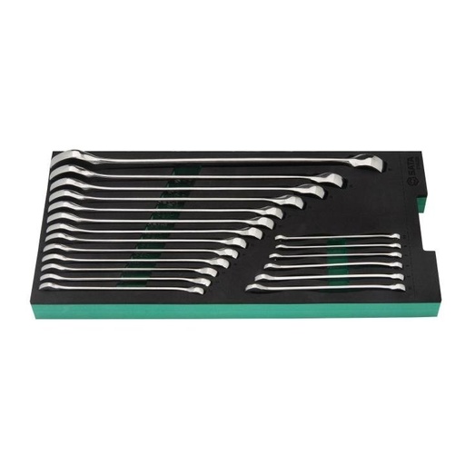 [ST09008G] ⬡ Padėklas. Veržliarakčių kombinuotų rinkinys 19vnt. (ST09008G, SATA)