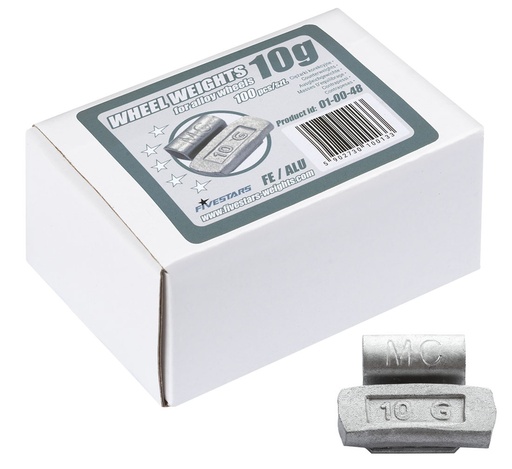 [01-00-48] ᴿᴰ Clip-on FE weights FIVE STARS 10 g, for ALU rims (01-00-48, FIVE STARS)