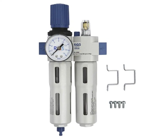 [05-00-40] ᴿᴰ Air pressure regulator with water separator and lubricator 1/4" MINI RQS (05-00-40, REDATS)