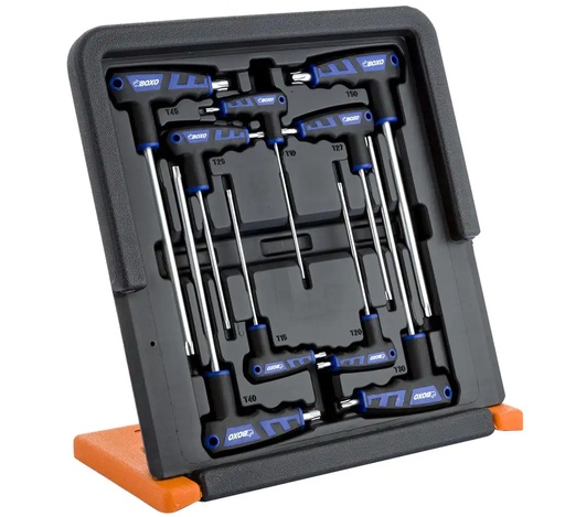 [07-00-33] ᴿᴰ Torx atslēgas ar rokturi + statīvs, 9 gab. BOXO (07-00-33, BOXO)