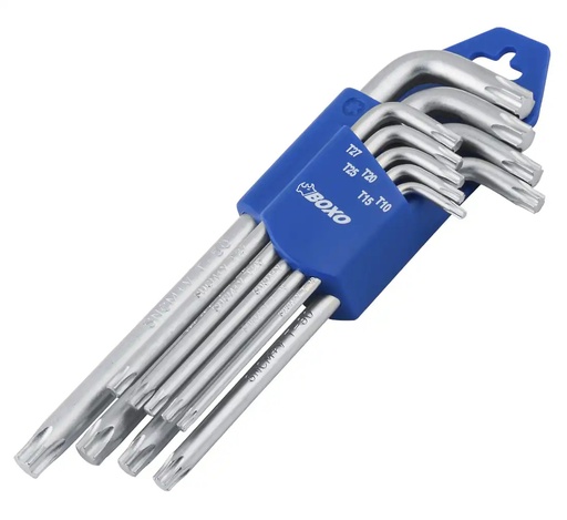 [07-00-32] ᴿᴰ Torx L-keys set 175 mm, 9 pcs BOXO (07-00-32, BOXO)