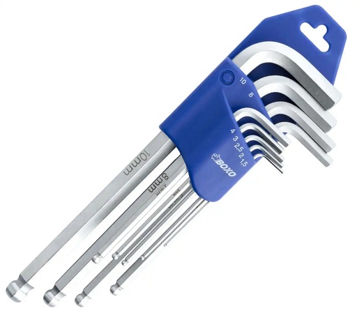 [07-00-22] ᴿᴰ Hex keys BOXO, 175 mm, 9 pcs (07-00-22, BOXO)