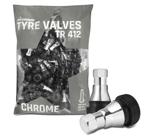 [TR 412CH-100vnt] ᴿᴰ Valve TR 412, chrome-plated, 100 pcs (TR 412CH, REDATS)