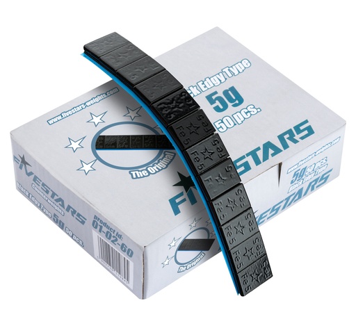 [01-02-60] ᴿᴰ Lipnūs balansavimo svareliai FIVE STARS Edgy, juodi, 12×5 g, 50 vnt. (01-02-60, FIVE STARS)